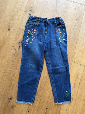 Jeans von Mini Boden, blau, Applikationen, kaum oder ungetragen, Gr. 152/ 12 J.