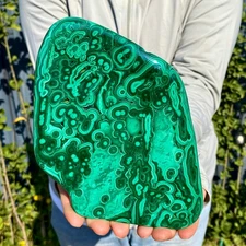 3.41LB Natural glossy Malachite transparent cluster rough mineral sample