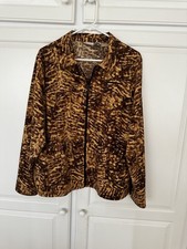 Chico s Zenergy Animal Print Lite Jacket Unlined Sz 3 Chic Front Zipper