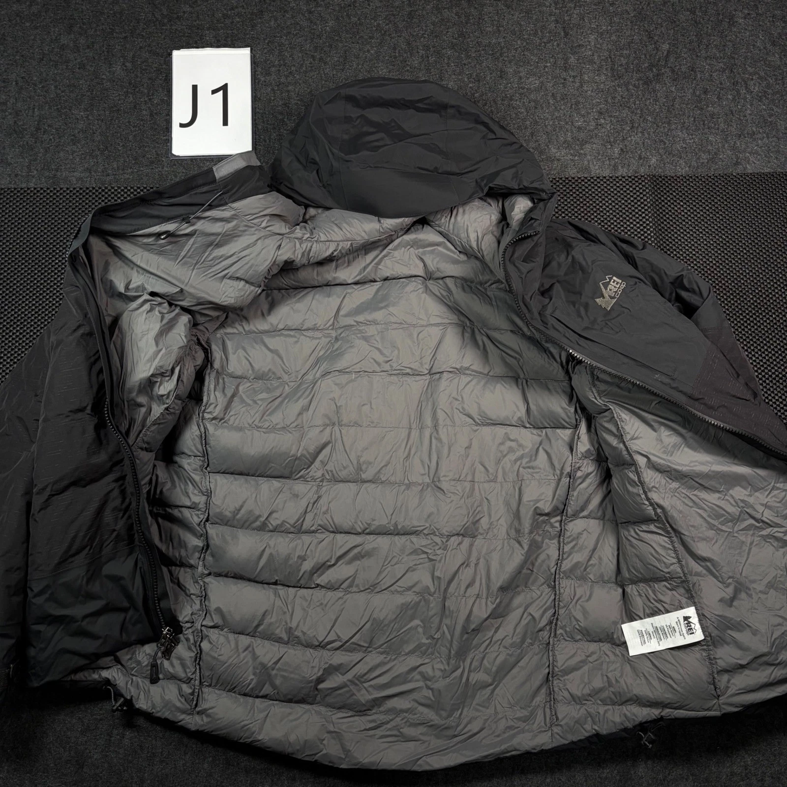 REI Stormhenge 850 Down Jacket Mens Large Black Waterproof Breathable Hooded image 5