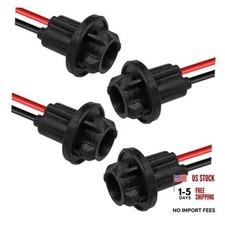 T10 W5w 194 Bulb Socket With Wire Pigtail 4pcs T10 W5w 194 Bulb Socket With Wire Pigtail 4pcs