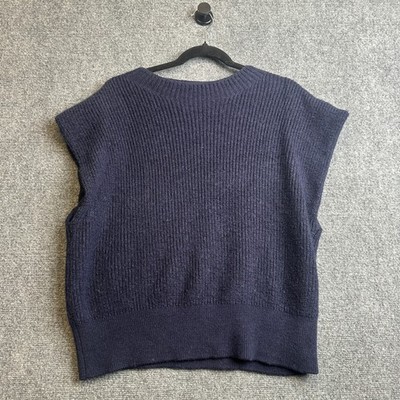 Babaton Aritzia Hazlit Merino Wool Sleeveless Knit Top Womens 2XL Blue Busuines
