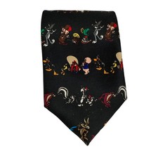Looney Tunes character tie novelty print black cartoon characters Yosemite Sam