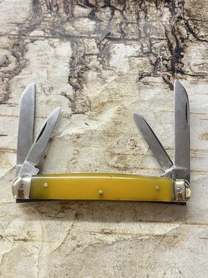 German Eye 3-Eye School Bus Yellow Pinched Bolster Large Congress Knife