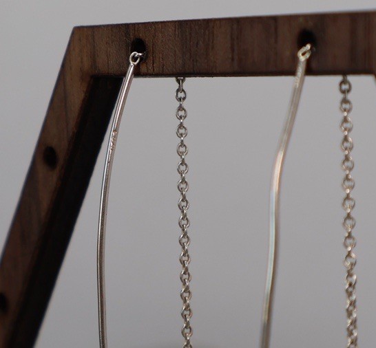 Double Circle Sterling Silver Threader Earrings 2… - image 3