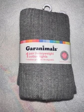 GARANIMALS TODDLER GIRLS GRAY HEAVYWEIGHT TIGHTS SIZE 3T-5T NEW