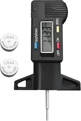 Digital Tire Tread Depth Gauge with LCD Display, 1 Inch25.4 mm M Color: Black