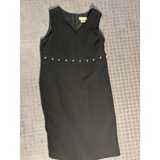 HBII Harve Benard little black sleeveless dress size 12 pearl beaded waist
