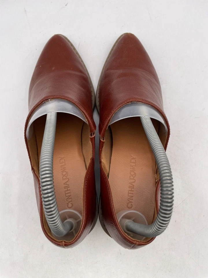 Botín Cynthia Rowley Eddie Dosary para mujer talla 8 rojo cuero tacón bloque punta Foto 4 de 4