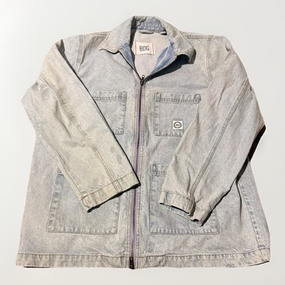 BDG Urban Outfitters Denim Zip Front Chore Jean Jacket Utility Light Wash Mens M