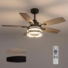 46 Inch Ceiling Fans with Lights and Remote Control, Farmhouse Ceiling Fan wi...