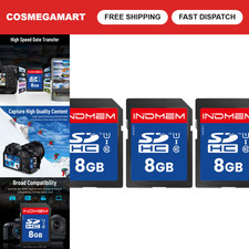 8GB SD Card 3-Pack, C10 UHS-I Memory Cards for 4K HD Video, DSLR & Camcorders