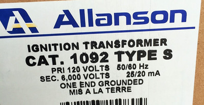 Allanson 1092S 6000V Ignition  Transformer Gas Burners 612-6A020 Webster
