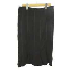 GIVENCHY Black Flare Skirt Size 42 Wool Blend Vintage Excellent Condition