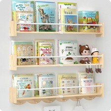 Nursery Book Shelves 34 inchs, Floating Book Shelves for Wall Nursery, Wall M...