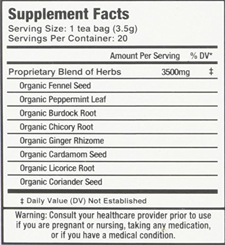 Mate Factor Digestive Tea with Prebiotics Organic Caffeine Free 20 Bags