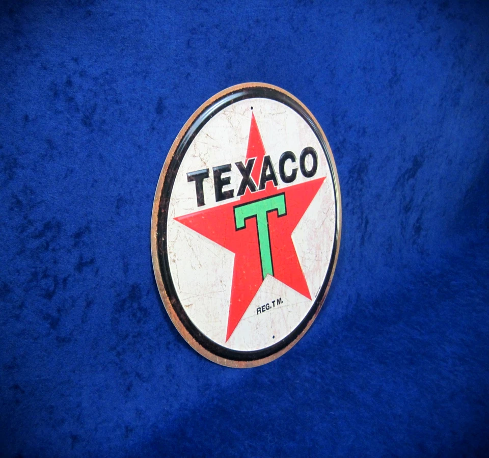 Letrero de acero totalmente en relieve con logotipo de Texaco 1936 ~ Garage Shop Man Cave ~ HECHO en EE. UU. Foto 2 de 4