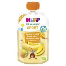 HiPP BIO od pokoleń, SPORT Banany-Gruszki-Pomarańcze z ryżem, po 1. roku, 120 g 