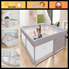 Baby Playpen 50x50 Inch, Indoor  Outdoor Toddler Play Yard with Breathable Mesh