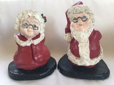 1973 Tuscany Studio Inc Mr and Mrs Santa Clause Candle Holders - Vintage