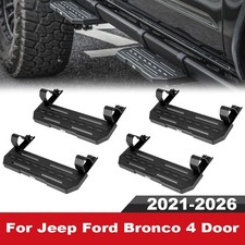 4x Running Boards Side Steps Aluminum Non-slip For 2021-2026 Ford Bronco 4-door 4x Running Boards Side Steps Aluminum Non-slip For 2021-2026 Ford Bronco 4-door
