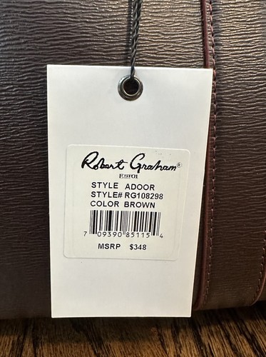 Robert Graham Year-Round Duffel Bag Brown Genuine Leather Lined DEFECTS** - Picture 4 of 15