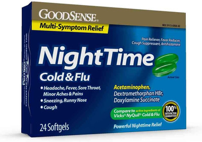 Nighttime Cold & Flu Softgels, Relieves Aches and Pains Related to Cold & Flu, 2