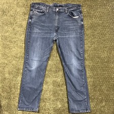 Levi Strauss 514 Straight Fit Jeans Mens 40x32 Blue Dark Wash Stretch Denim