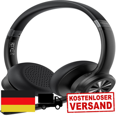 TECKNET Bluetooth Headset Mikrofon Noise Cancelling 50 Std Akku