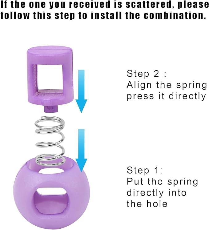 100 Pcs Plastic Spring Loaded Elastic Drawstring Rope Lanyad Adjuster Cords Lock