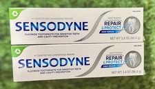 (2)Sensodyne Repair&Protect Whitening Toothpaste Sensitive Teeth 3.4oz Exp 12/25