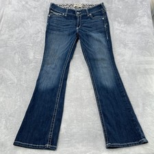Ariat R.E.A.L. Rosy Whipstitch Bootcut Jeans Size 33R Blue Women Western Cowgirl