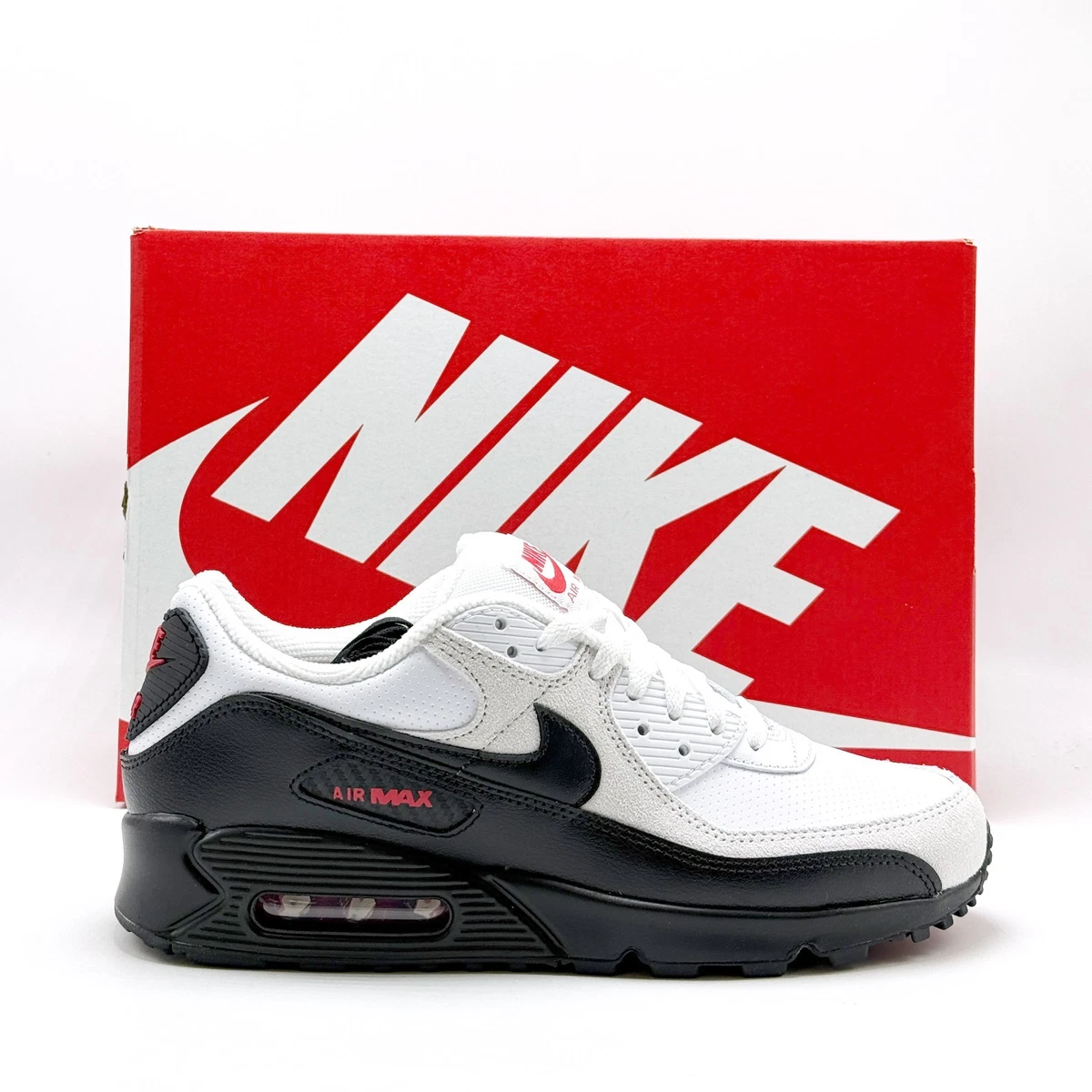Nike Air Max 90 White Black University Red - огромный выбор по