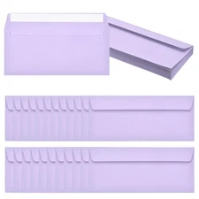 24 Pack Light Purple #10 Business Envelopes, Letter Size Envelopes
