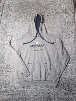 Universal Studios Hollywood Hoodie Adult Large Blue Gray Sweater Embroidered Men