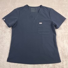 FIGS Catarina Scrub Top Womens Large North Sky Blue One Pocket Short Sleeve