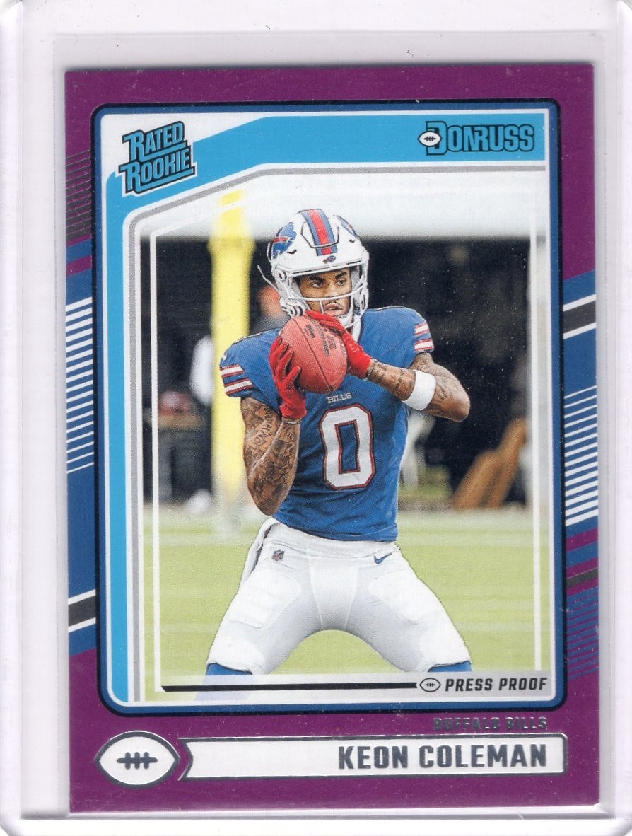 2024 Panini Donruss - Rated Rookie Keon Coleman #358 Purple Press Proof rc bills