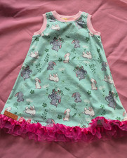  Mädchen Baby Kleid Gr. 104 türkis/pink A-L...