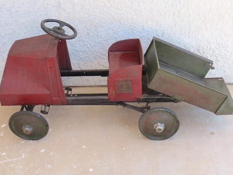 Rare Vintage Original 1920s Steelcraft 1920s Mack Dump Pressed Steel Pedal Truck