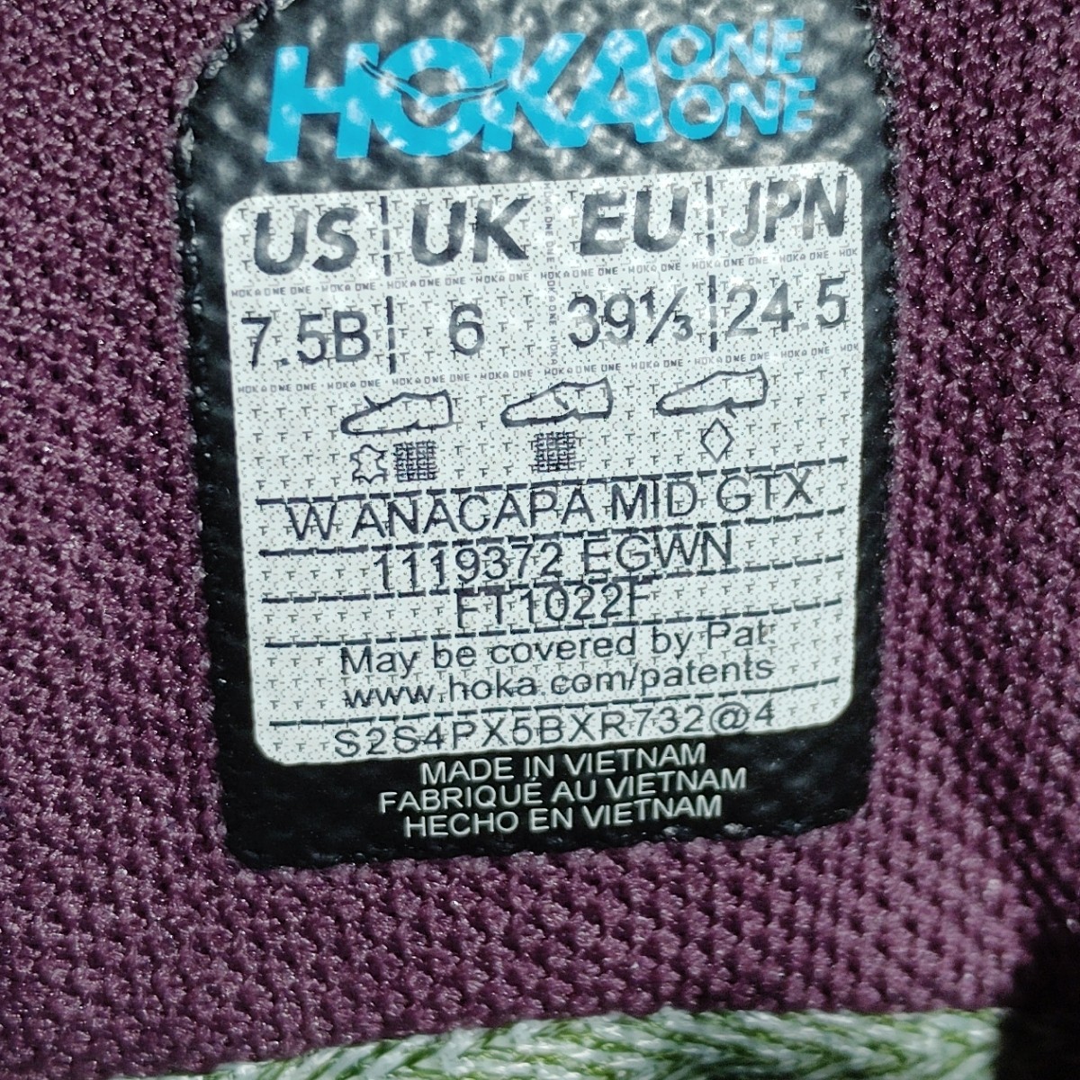 Hoka Womens 7.5 B Boots Sneakers Anacapa Mid GTX Elderberry Grape Lace Up Hiking thumbnail 9