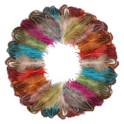 240pcs Mix Colour Pheasant Plumage Feathers 2-3 Inches Natural Fluffy Spotted...