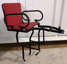 VTG Leco Children’s Bike Seat Rack Carrier Red Vinyl Black Metal Frame ENGLAND