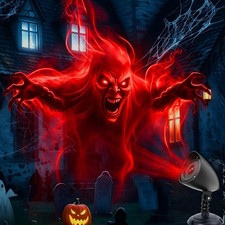 Halloween Projector Lights Outdoor,3D Dynamic Ghost Projector Light