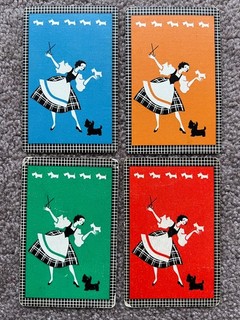 swap playing cards Ladies with dogs