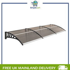 Door Canopy Outdoor Awning Rain Shelter for Window Porch, Brown