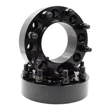 2 Pcs Hub Centric Wheel Spacers 8 on 6.50 2.00" Thick - 2 Pack Black Anodized