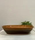 Vtg Brush McCoy Pottery Caramel Brown Drip Glaze Window Box Planter 12”