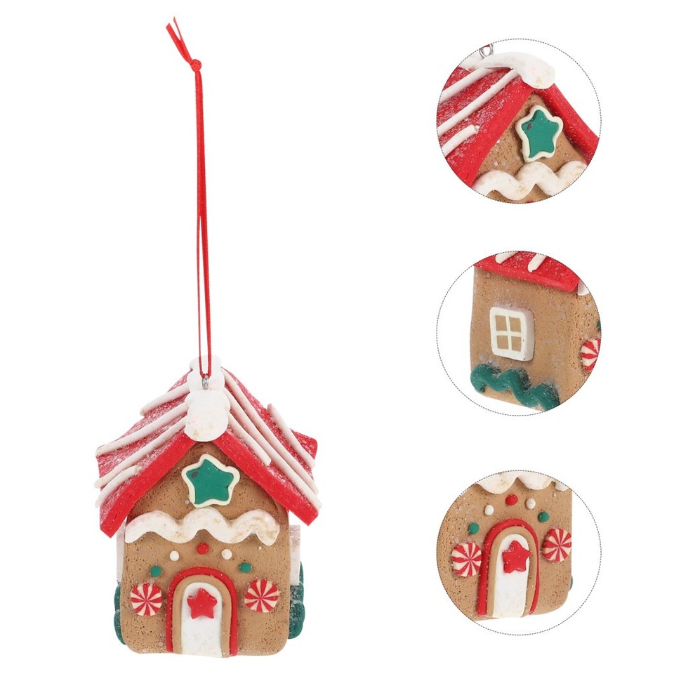 Small House Hanging Ornament for Xmas Tree Wreath Mantel Decor Multi ...