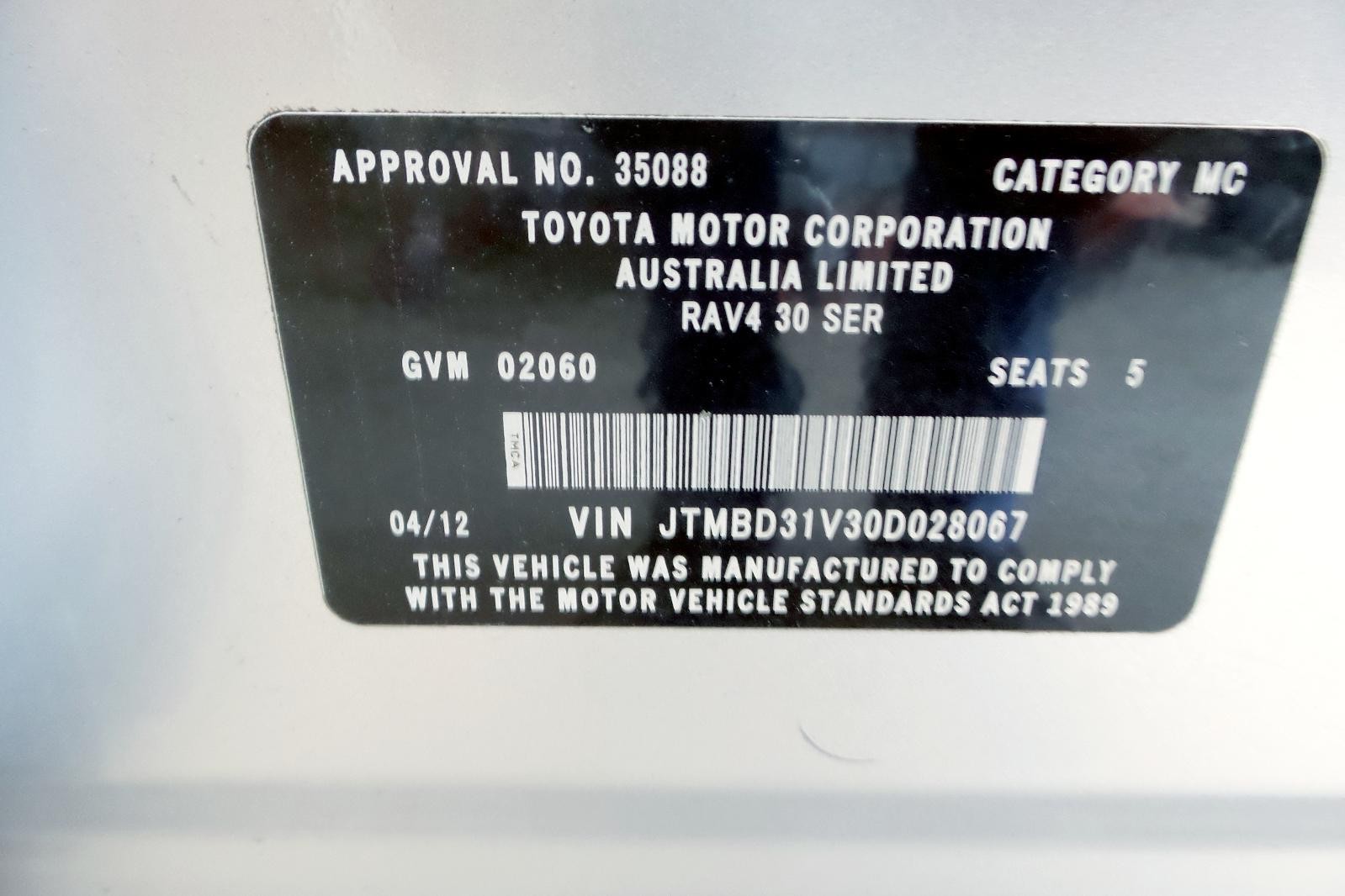 2012 Toyota Rav4 RIGHT RH RHS REAR WINDOW REG/MOTOR ACA33 POWER11/05-11/12 0607080910 image 3