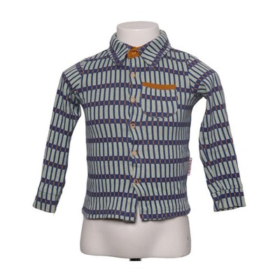 BABA, Pyjamahemd, Größe: 104, Blau/Beige/Grün, Elasthan/Bio-Baumwolle, Karo #BgO